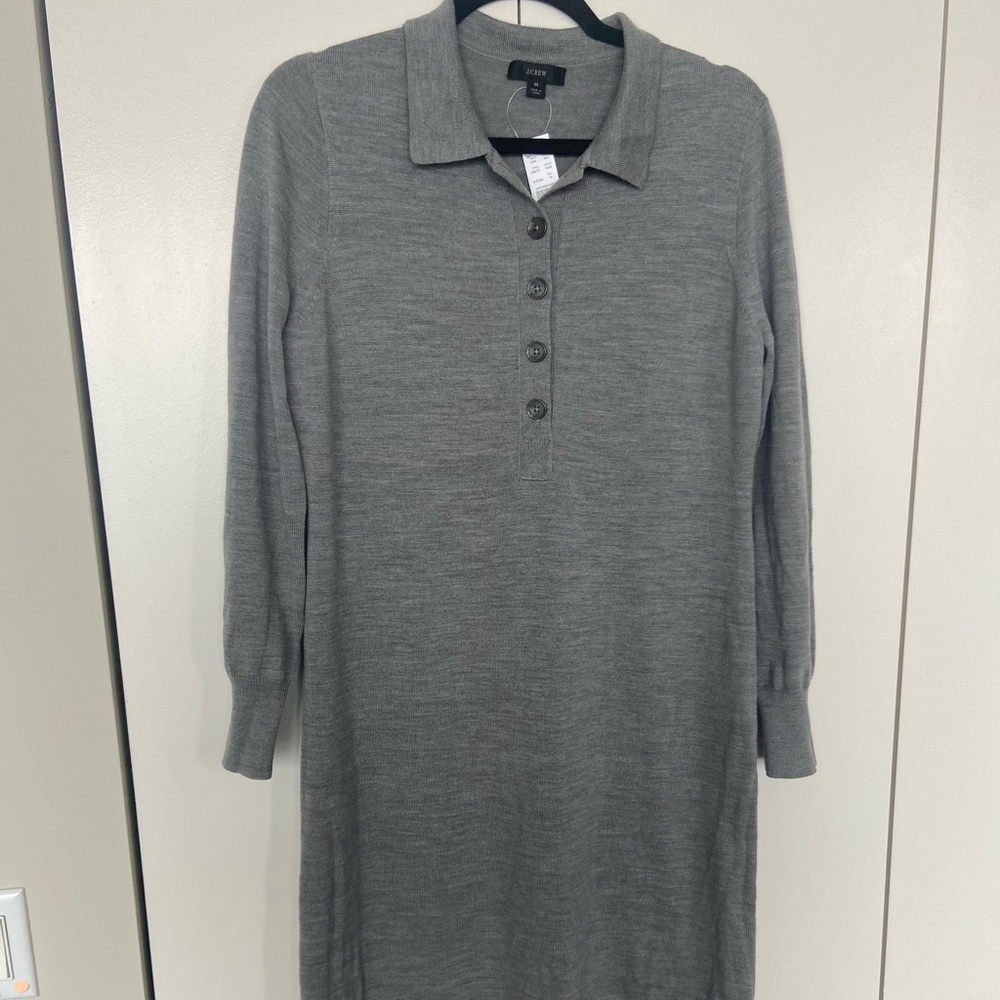JCrew Grey 100% Merino wool sweater dress-size medium